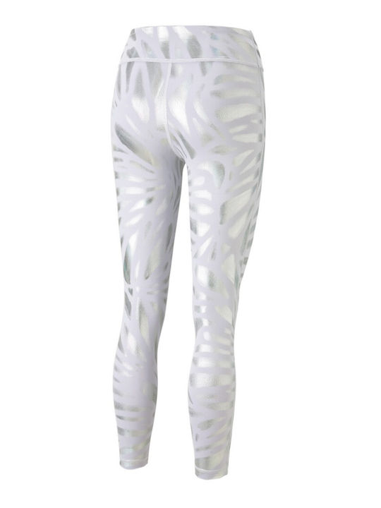 Concept 7/8 Women's Cropped Training Legging Shiny & High Waisted Silver
