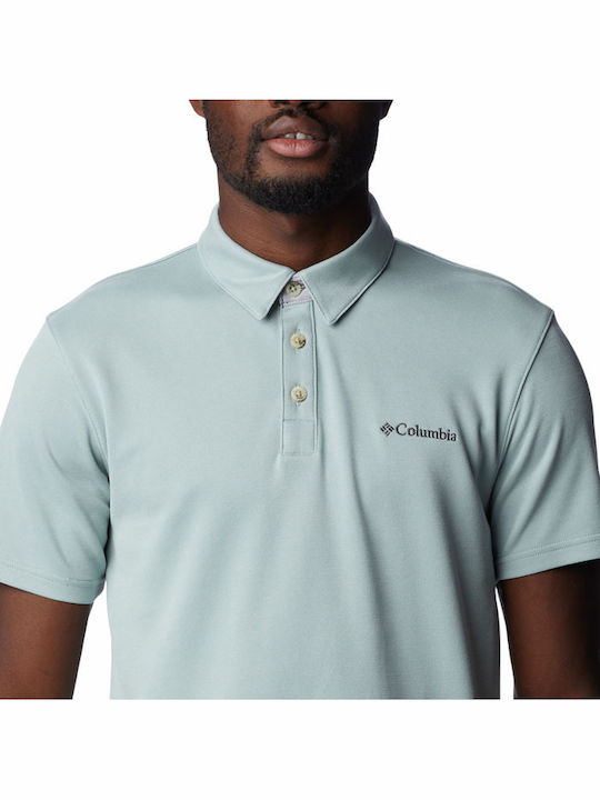 Nelson Point Polo Short Sleeve Blouse Turquoise