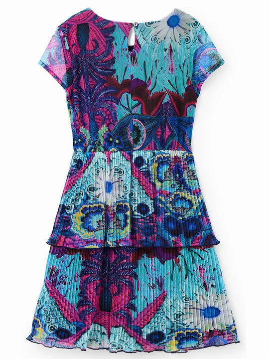 Desigual Mädchen Kleid Kurzärmelig Blau