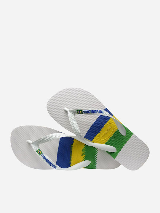 Brasil Tech Slapi Bărbați Flip Flops Albi