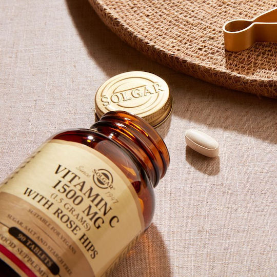 Solgar Vitamin C Vitamin für Stärkung des Immunsystems, die Haut & Antioxidative Wirkung 1000mg 100 veg. Kappen