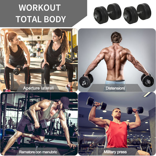 HomCom Dumbbell Set with Bar 50kg