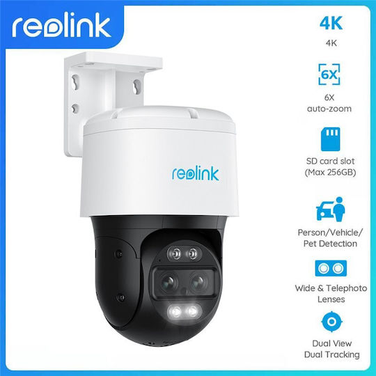 Reolink TrackMix IP Dual Κάμερα Παρακολούθησης 4K Αδιάβροχη με Αμφίδρομη Επικοινωνία και Φακό 2.8mm