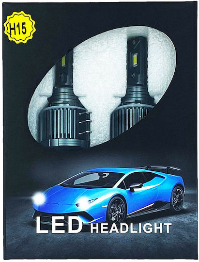 Carner Λάμπες Αυτοκινήτου H15 LED 6000K Ψυχρό Λευκό 36V 75W 2τμχ