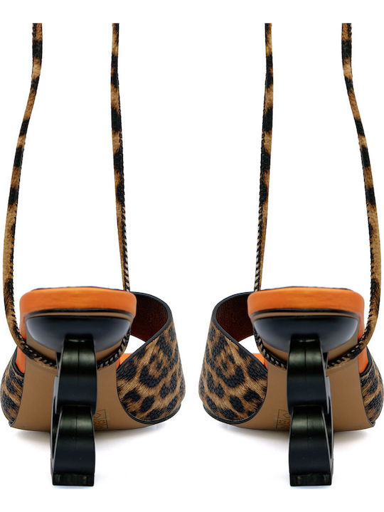 Leder Sandalen Brown/Orange