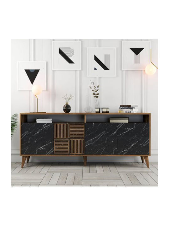 Мебели за съхранение дървен Black Marble 180x35x78.6см