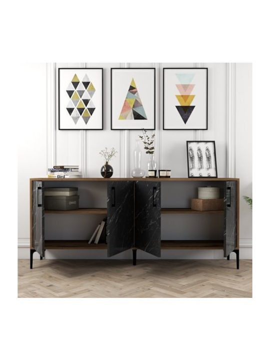Мебели за съхранение дървен Black Marble 180x35x78см