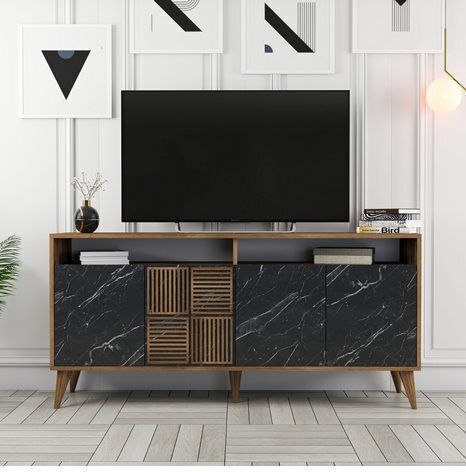 Bufet Black Marble 160x35x78cm