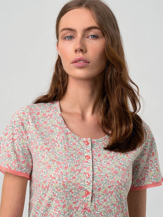Vamp Sommer Damen Pyjama-Set Coral