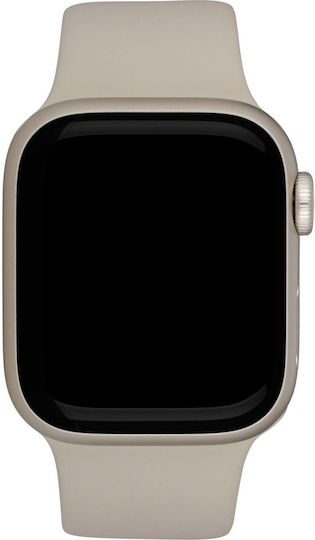 Apple Watch Series 8 Cellular Aluminium 41mm Waterproof with eSIM and Heart Rate Monitor (Starlight with Starlight Sport Band)