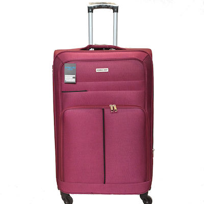 Forecast HFE100-28 Large Travel Suitcase Fabric Burgundy with 4 Wheels Height 76cm