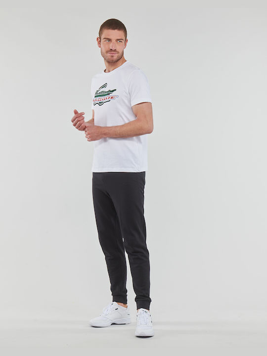 Lacoste T-shirt Bărbătesc cu Mânecă Scurtă Alb