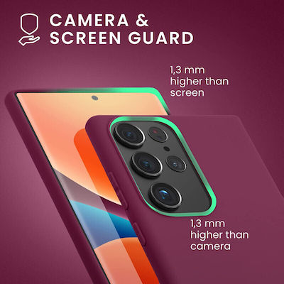 KWmobile Umschlag Rückseite Silikon Bordeaux Purple (Galaxy S23 Ultra) 60284.187