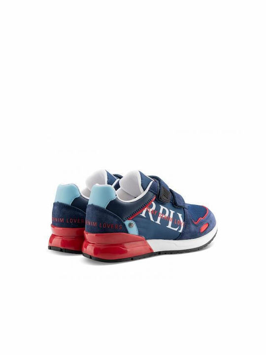 Replay Kids Sneakers with Scratch Blue