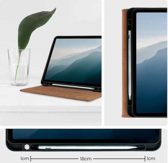 Rosso Element Flip Cover Δερματίνης Καφέ (iPad 2022 10.9'')