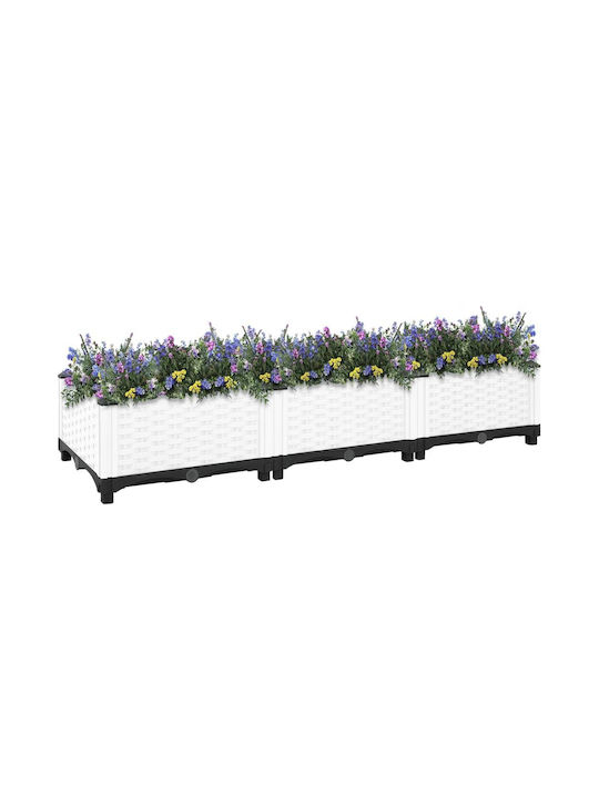 vidaXL Planter Box 120x23cm in White Color 153306