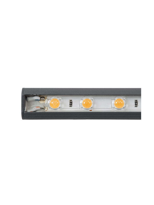GloboStar Stellar Lampă De Podea Pentru Exterior LED Mașină De Spălat Pe Perete 12W Cu Lumină Alb Cald IP67 Gri