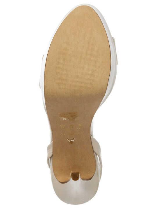 -CAB01 Leather Sandals Beige