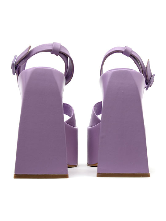 Leder Sandalen Lila