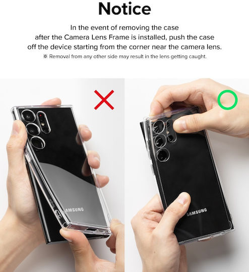 Ringke Протектор за камера Закалено стъкло Черен за Galaxy S23 Ultra