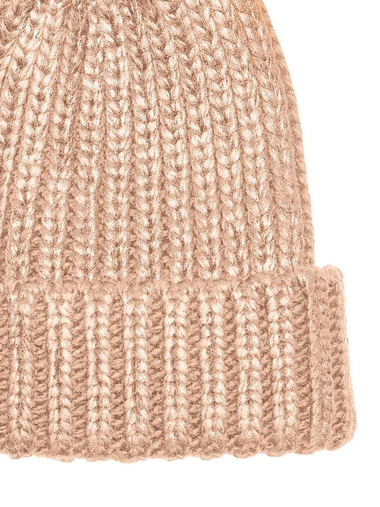 Pom Pom Beanie Beanie in Beige color