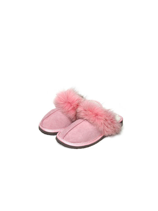 Ανδρεαδάκη Women's Slipper with Fur In Pink Colour