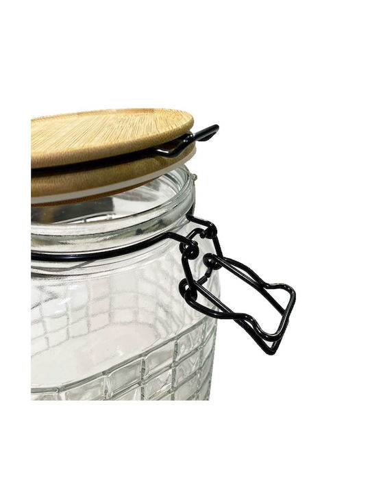 Marva Vase General Use with Lid Glass Transparent 1000ml