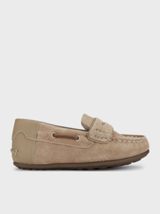 Leather Slip-On Moccasins Beige