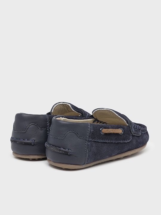 Boys Leather Slip-On Moccasins Navy Blue