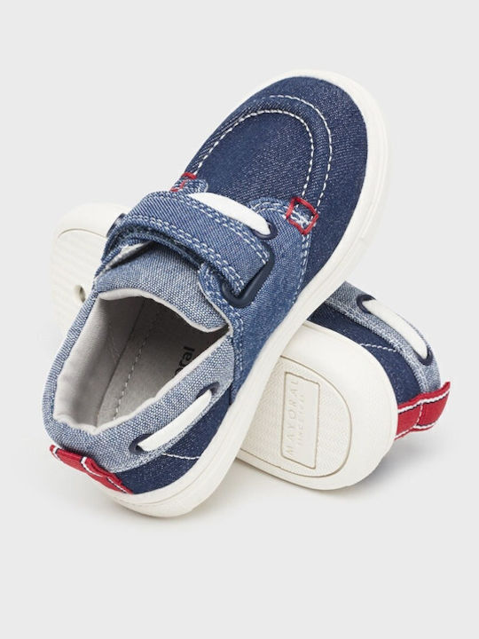 Boys Fabric Moccasins with Velcro Blue