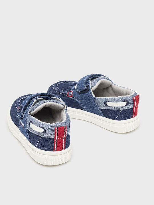 Boys Fabric Moccasins with Velcro Blue