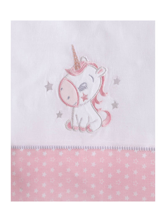 Rythmos Κουβέρτα Κούνιας Unicorn Πικέ Λευκή 120x150εκ.