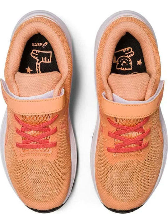 GT-1000 11 PS Kids Sports Shoes Running with Hoop & Loop Closure Summer Dune / Papaya