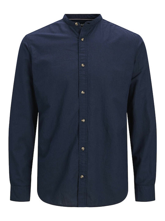 Langärmlig Leinen Hemd Navy Blazer
