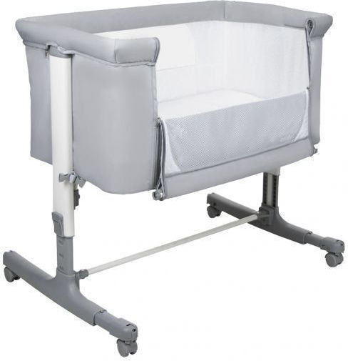 Asalvo Wiege Calm mit Matratze, Seitlicher Öffnung und Rädern Gray Asalvo Wiege Calm mit Matratze, Seitlicher Öffnung und Rädern Gray