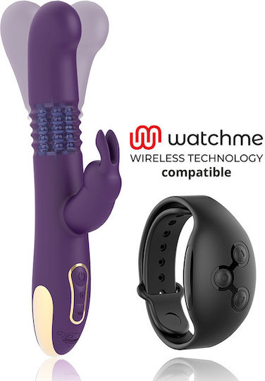 WatchMe Treasure Bastian Mini Δονητής Rabbit με Απομακρυσμένο Έλεγχο Rabbit 25cm Purple