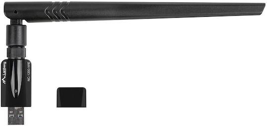 Lanberg NC-1200-WIE Αντάπτορας Δικτύου USB με Ασύρματη Σύνδεση Wi-Fi 1200Mbps και Αποσπώμενη Κεραία