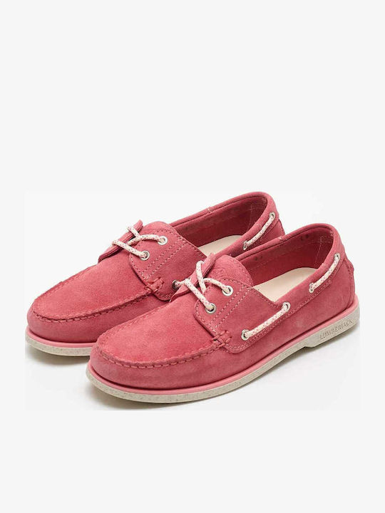 Leder Damen Mokassins in Rosa Farbe