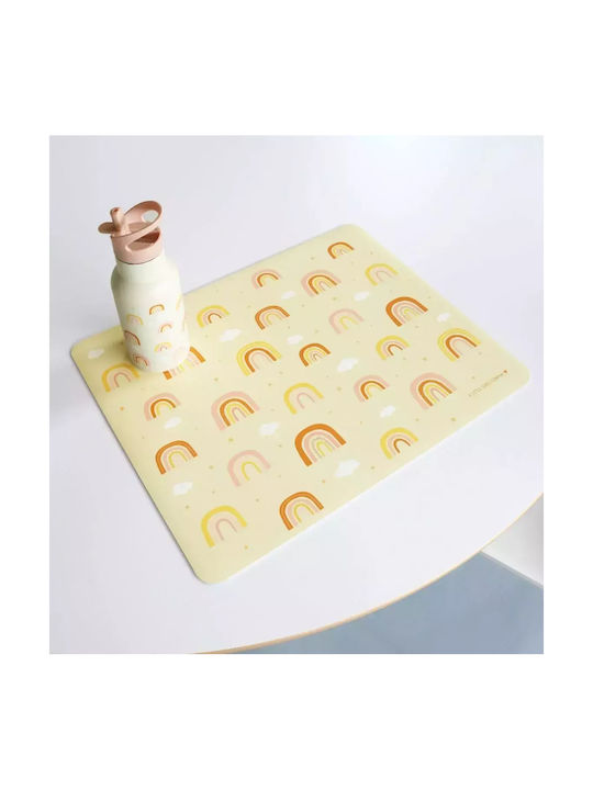 A Little Lovely Company Plastic Placemat Rainbows Yellow 43x34cm