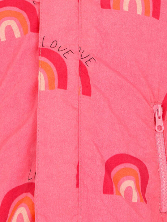 Kids Casual Short Coat with Hood Pink