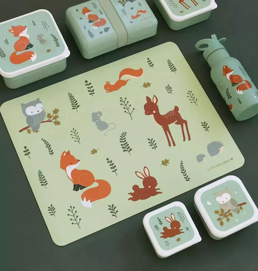 A Little Lovely Company Plastic Placemat Forest Friends Green 43x34cm