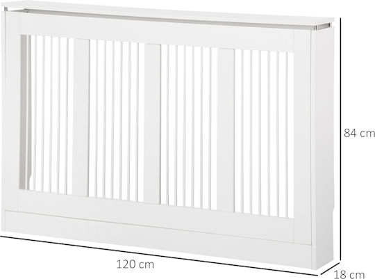 HomCom Κάλυμμα Καλοριφέρ από MDF Λευκό 120x18x84cm