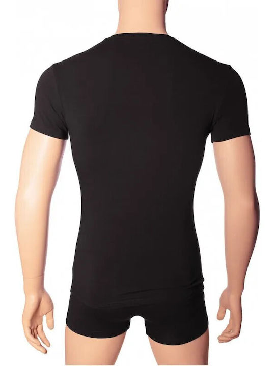 Kybbvs men's black short-sleeved jersey with V. (Ref: KB730)