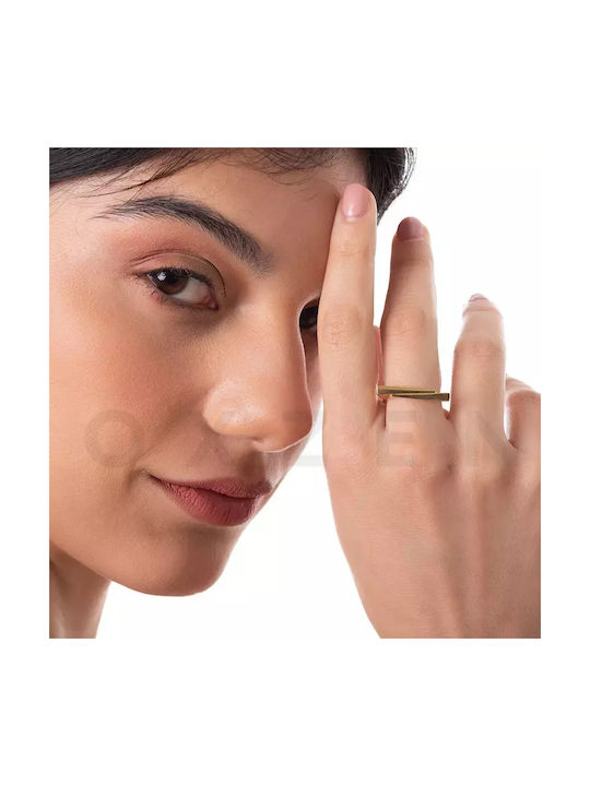 Oxzen Damen Ring aus Stahl Vergoldeter