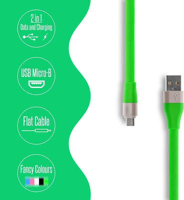 1.2m Flat USB 2.0 to micro USB Cable Green (1018.115)