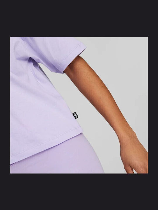 Essentials Damen Sport Crop Top Kurzarm Vivid Violet