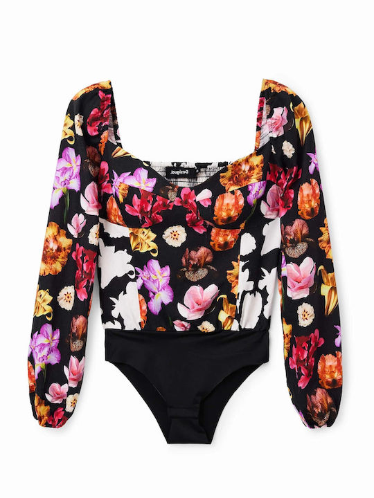 Veneze Γυναικείο Κορμάκι Black Floral