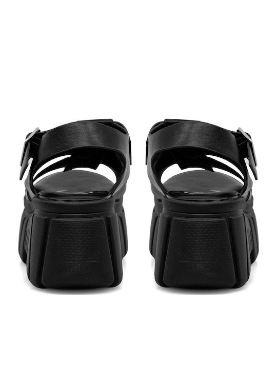 Women's Flat Sandals in Black Color