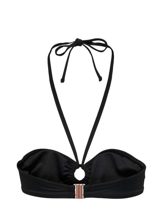 Fără bretele Top bikini Negru