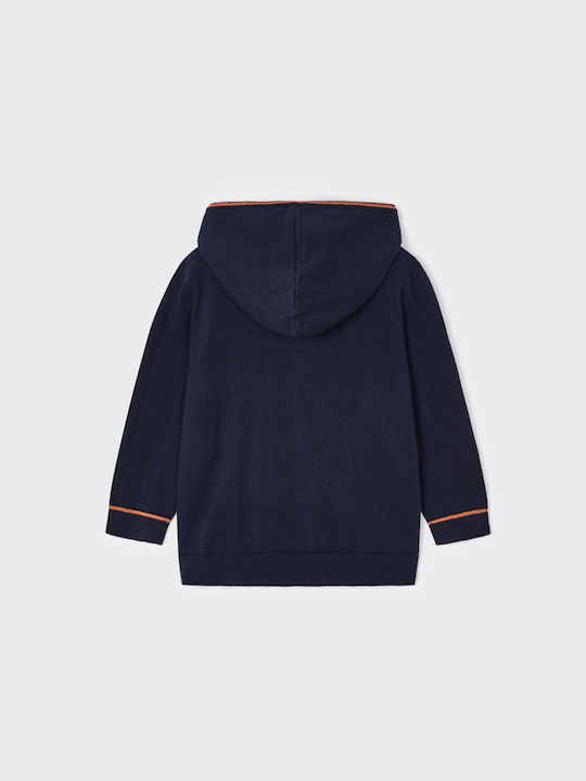 Mayoral Boys Hooded Cardigan with Zipper Navy Blue